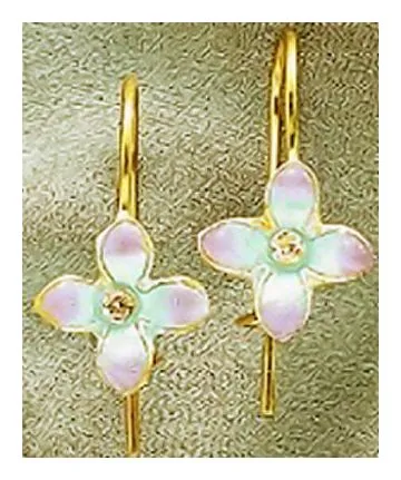 Flower Power 14k Gold and Cubic Zirconia Earrings