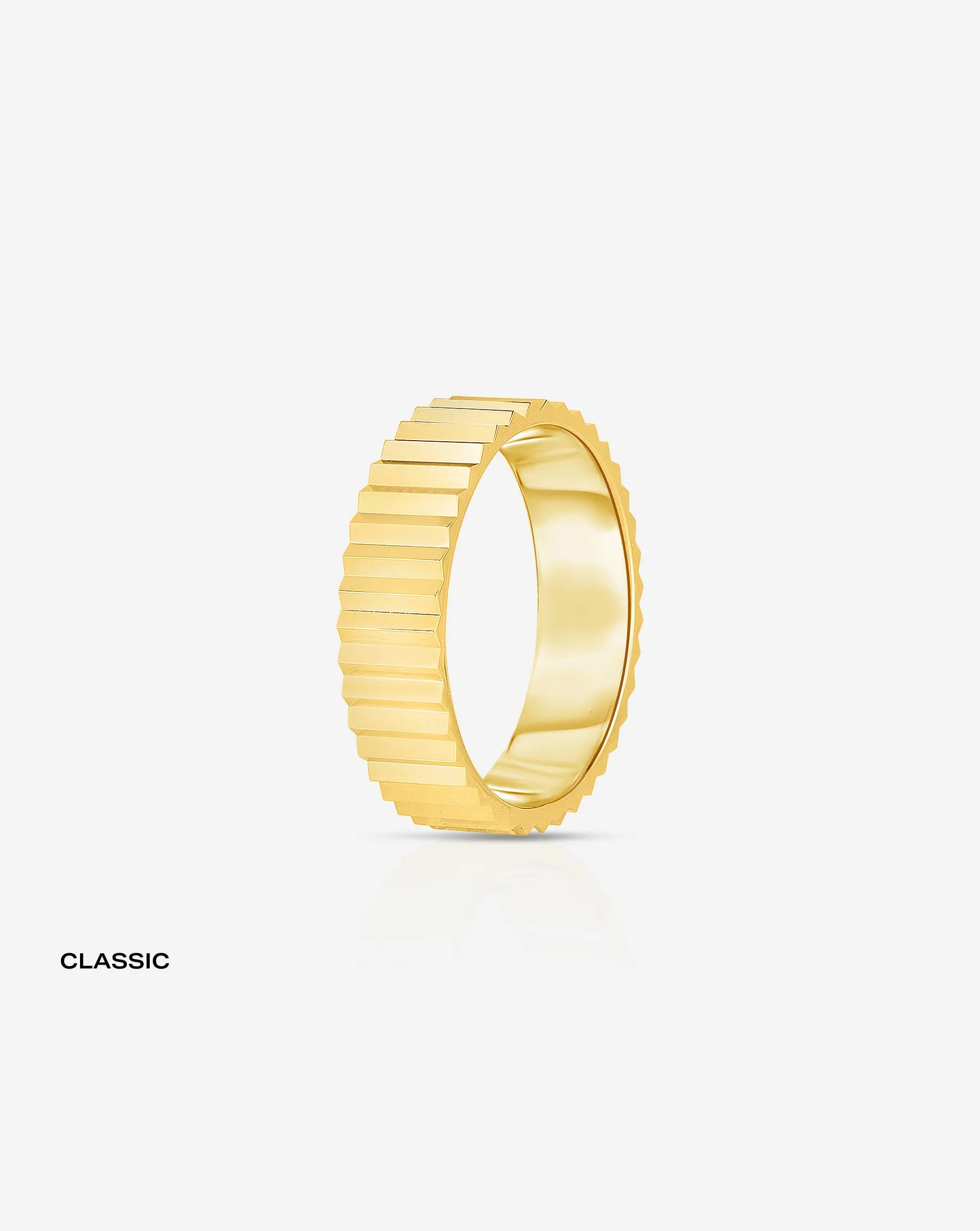 Fluted Gold Stackable Ring