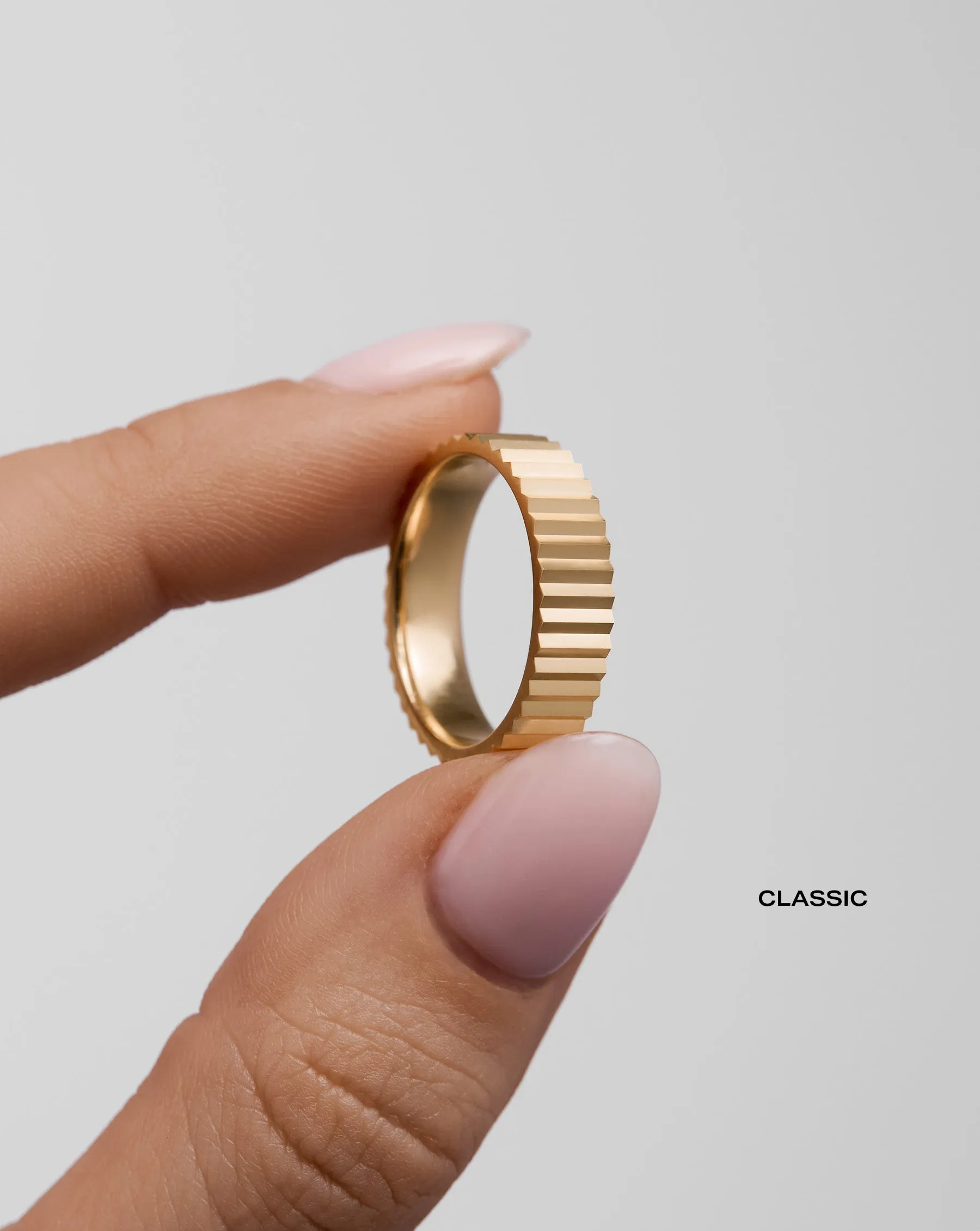 Fluted Gold Stackable Ring