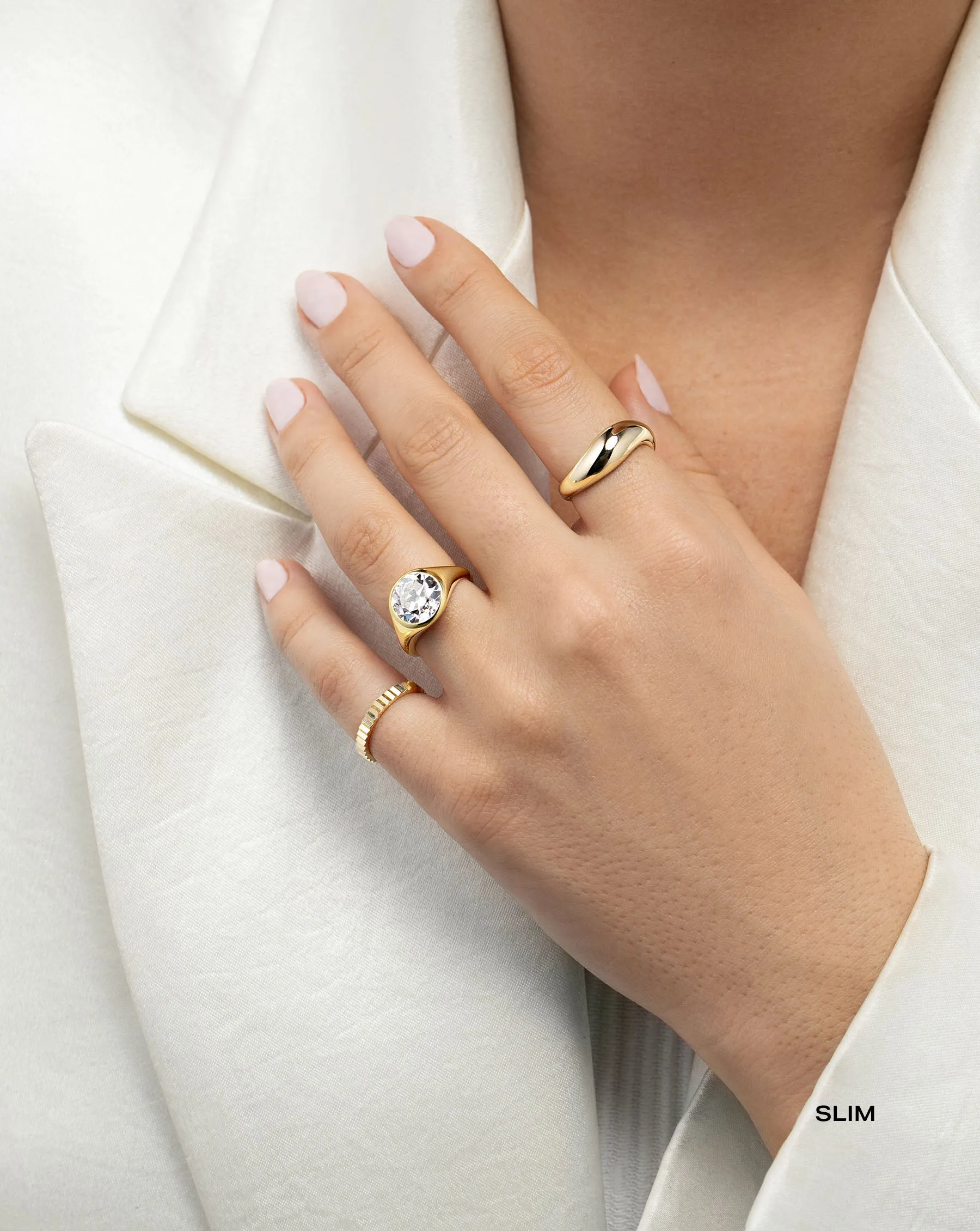 Fluted Gold Stackable Ring