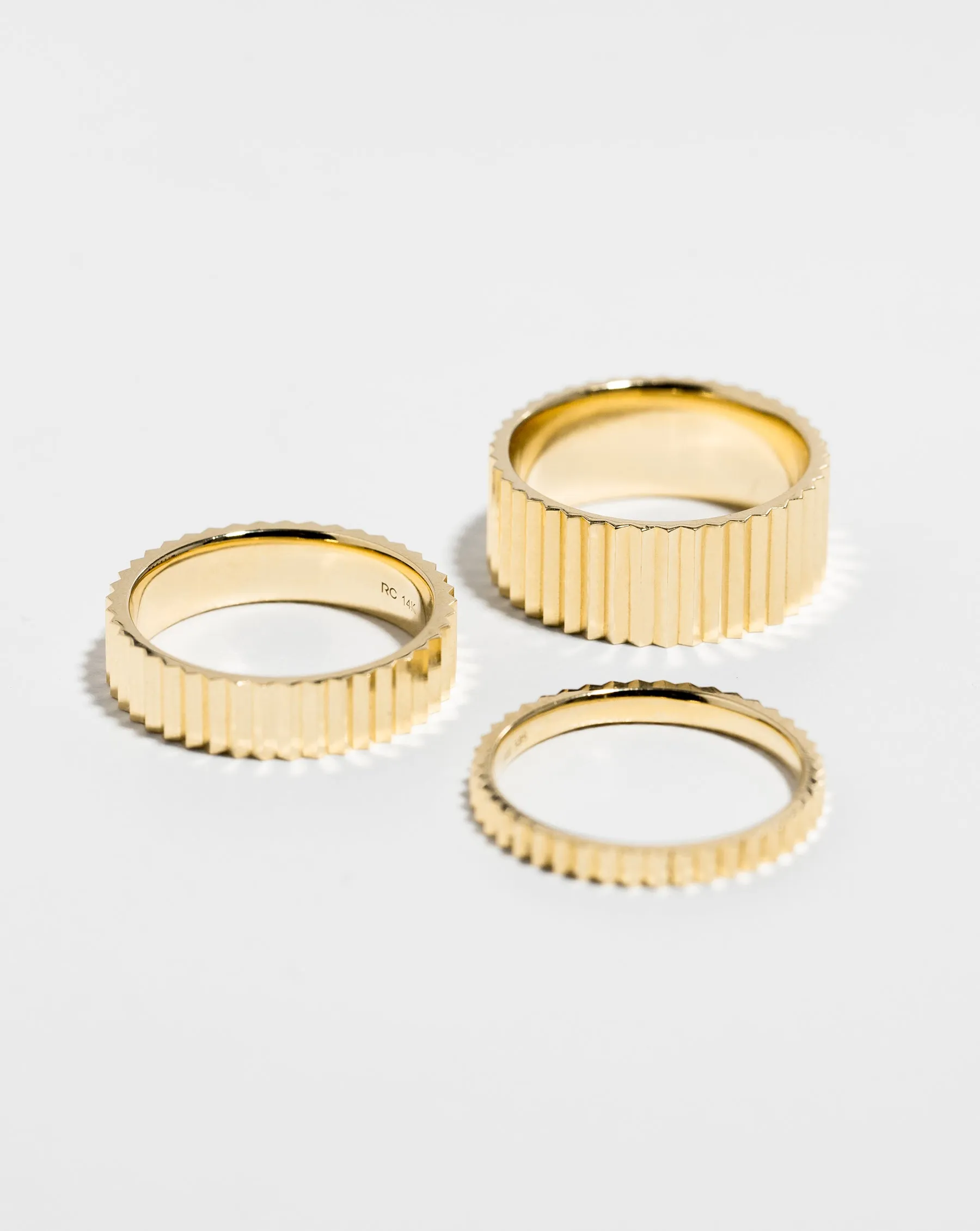 Fluted Gold Stackable Ring