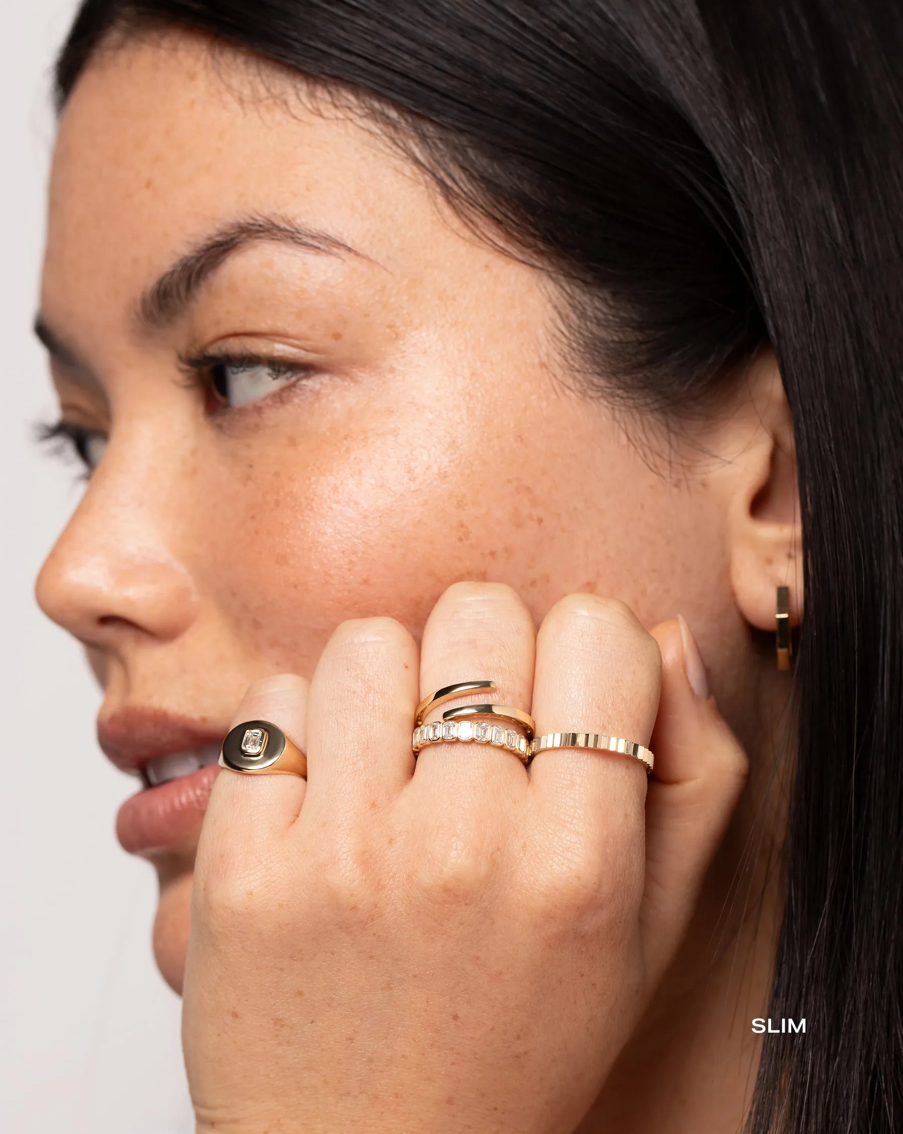 Fluted Gold Stackable Ring