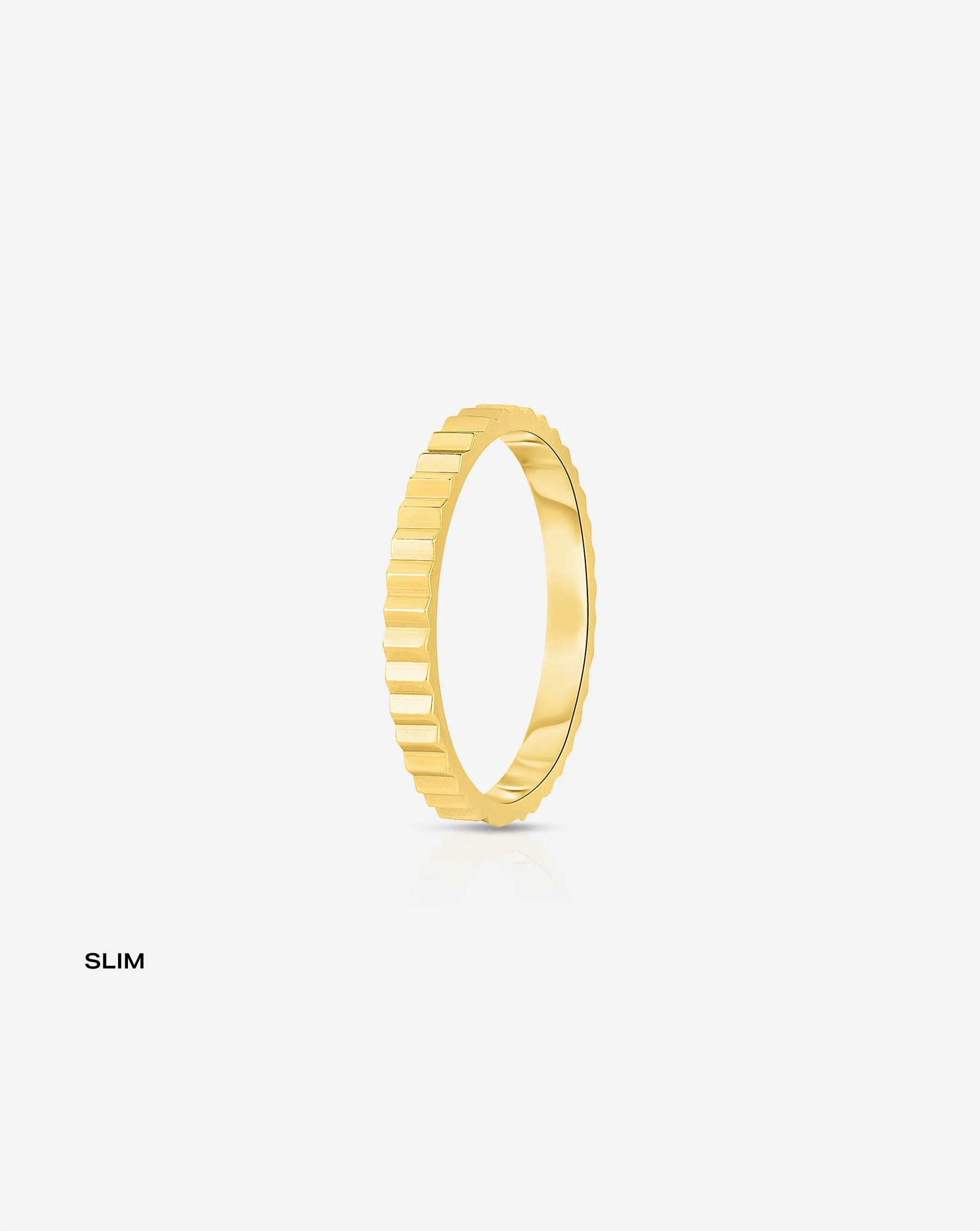 Fluted Gold Stackable Ring