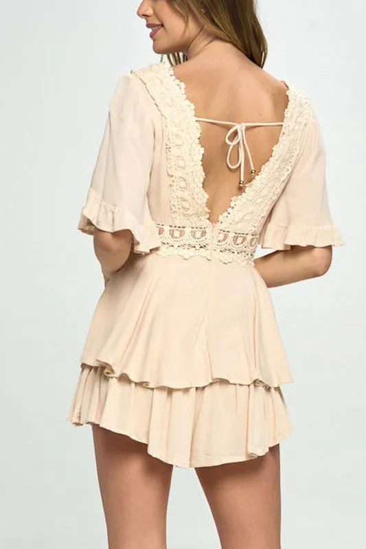 Flutter Sleeved Short Romper