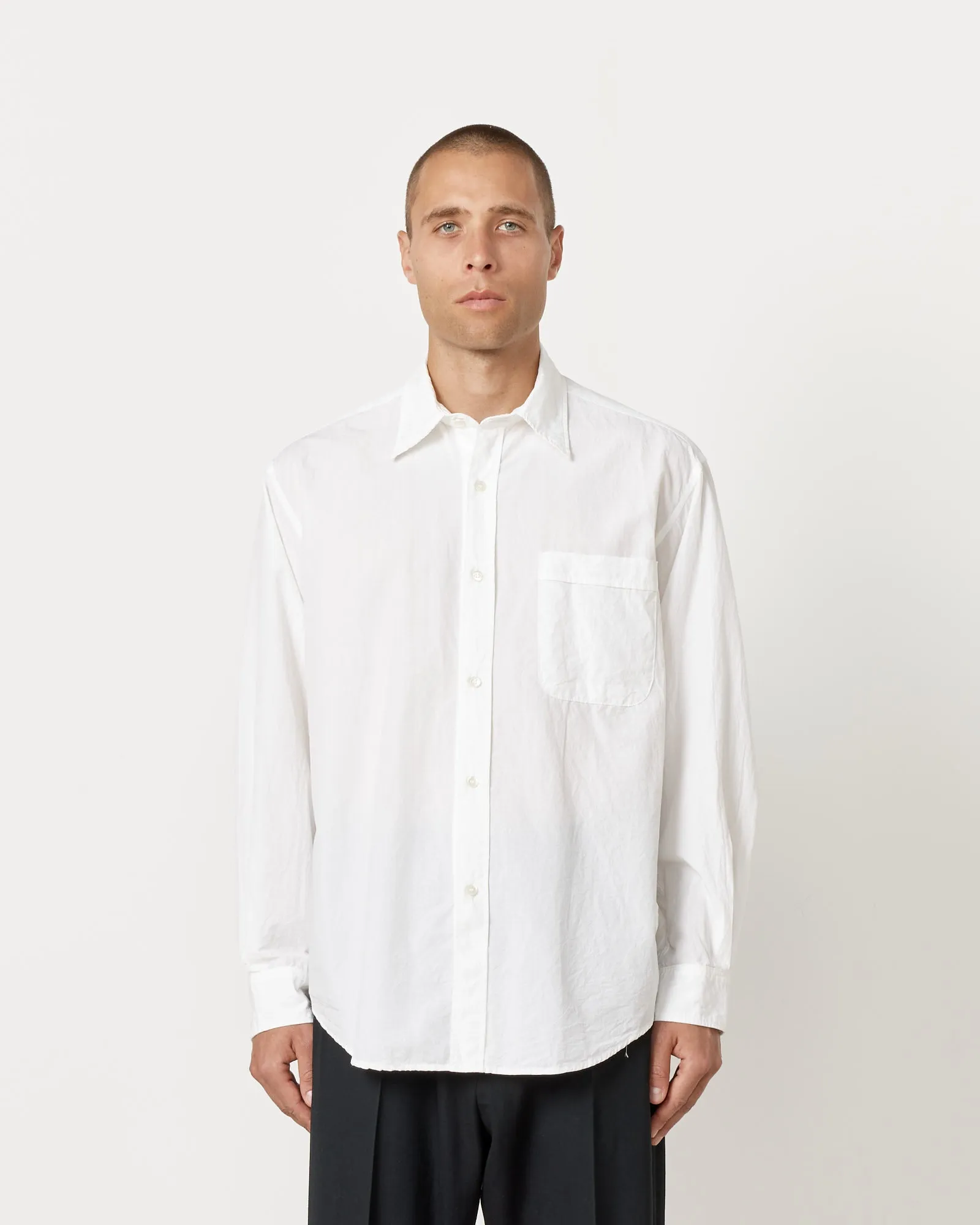 Gio Shirt in Crushed Cotton White