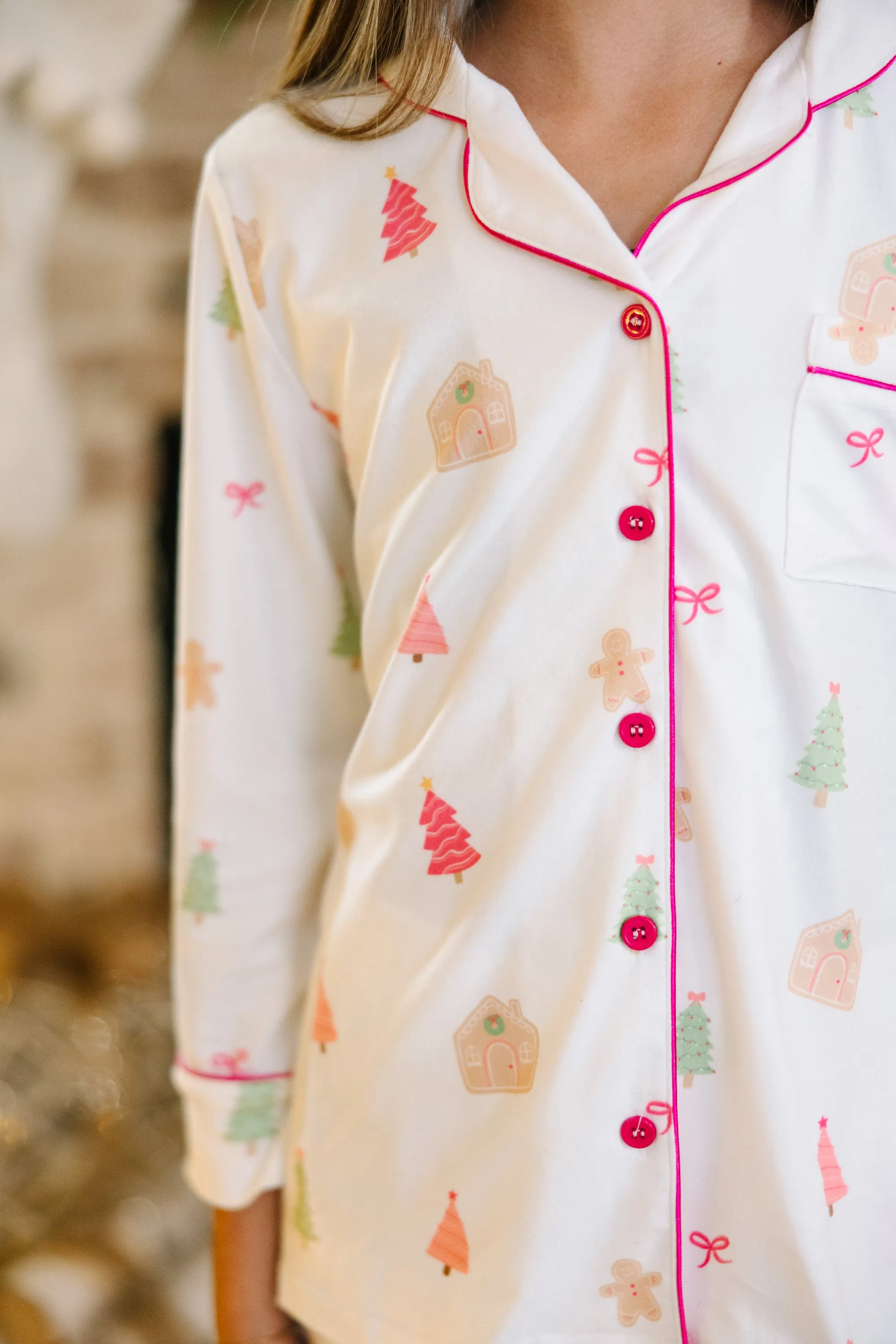 Girls: Staying In Gingerbread L/S Pajama Set