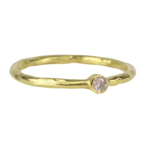 Gold Bezel-Set Fancy Light Pink Diamond Ring