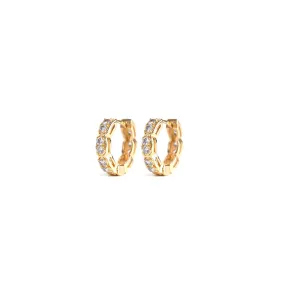 Gold Plated Crystal Cruz Hoops