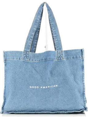 Good American Blue Denim Tote Bag One Size