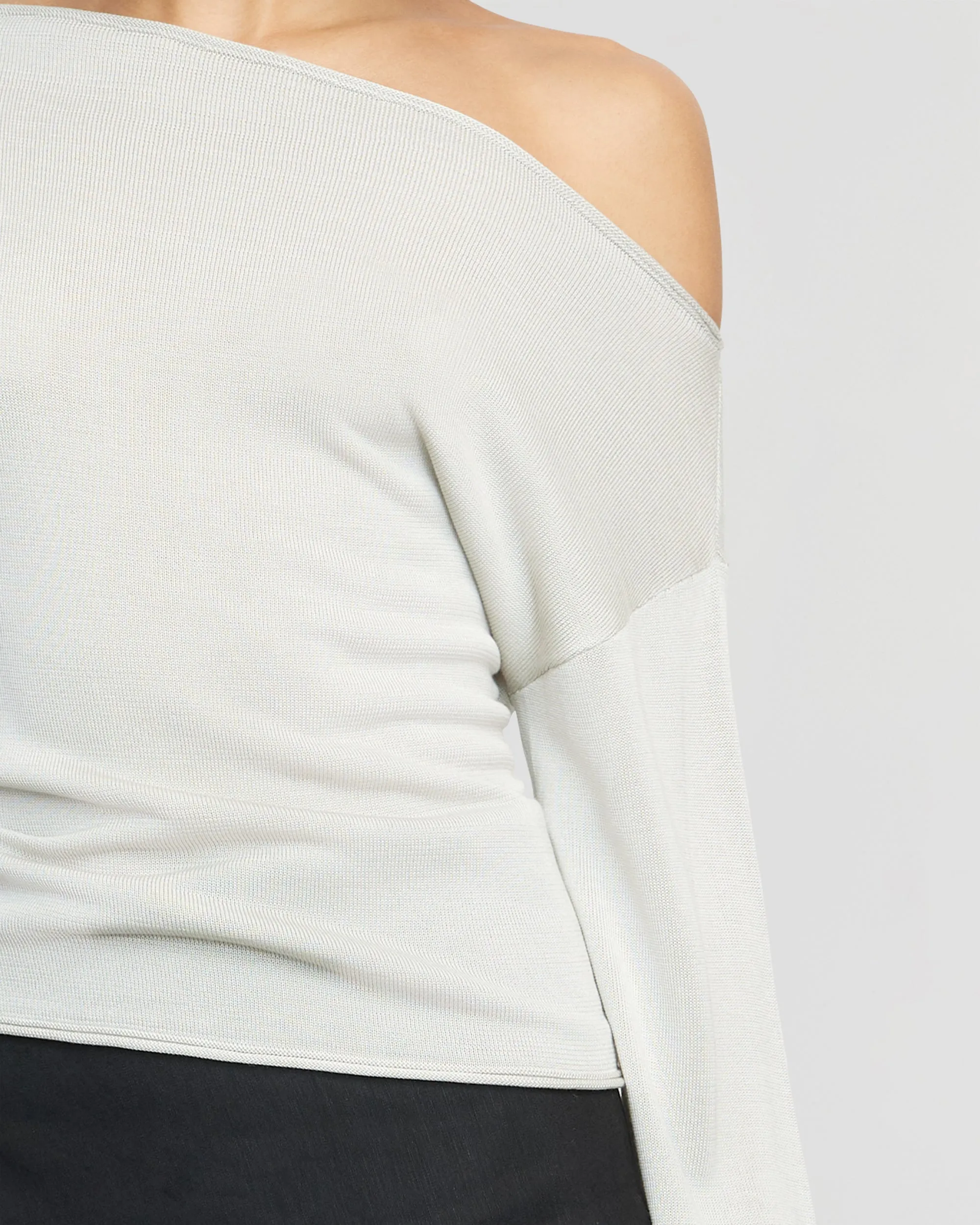 Hachi Tencel-Wool Off-Shoulder Sweater