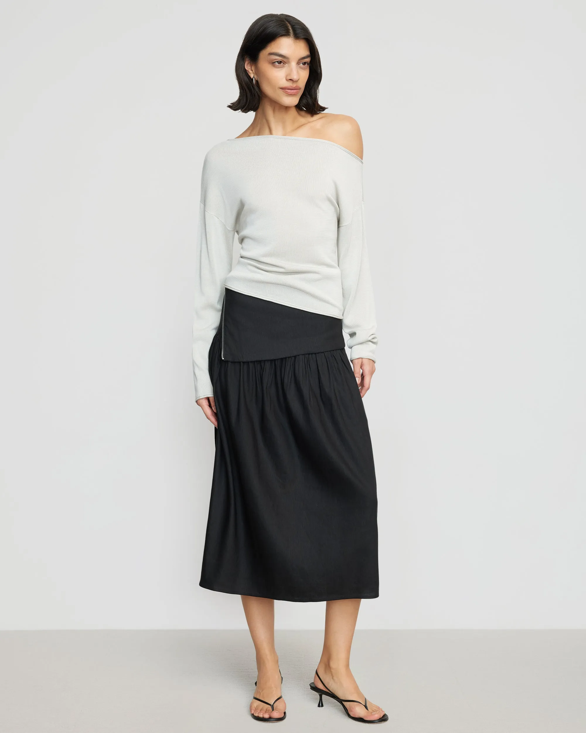 Hachi Tencel-Wool Off-Shoulder Sweater