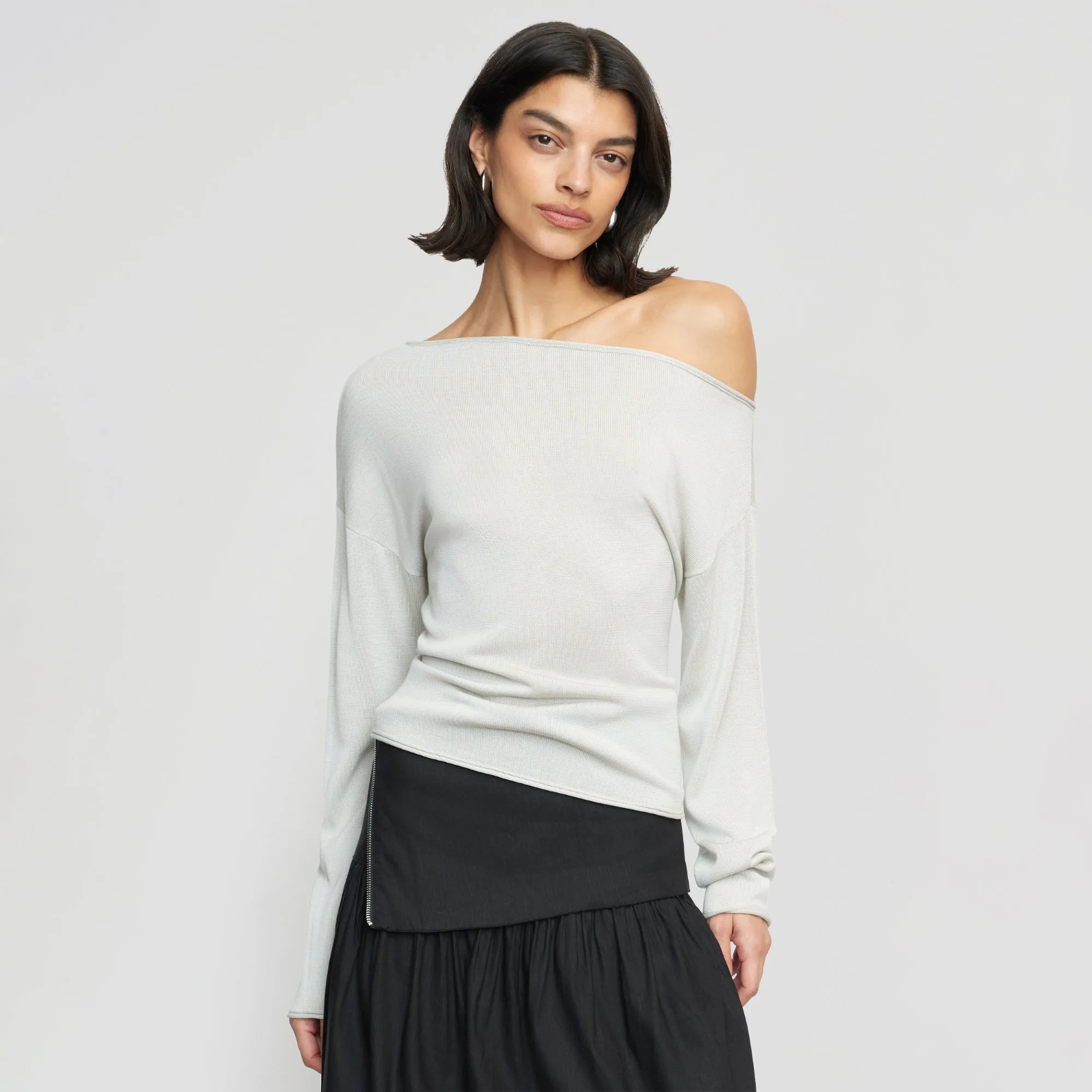 Hachi Tencel-Wool Off-Shoulder Sweater