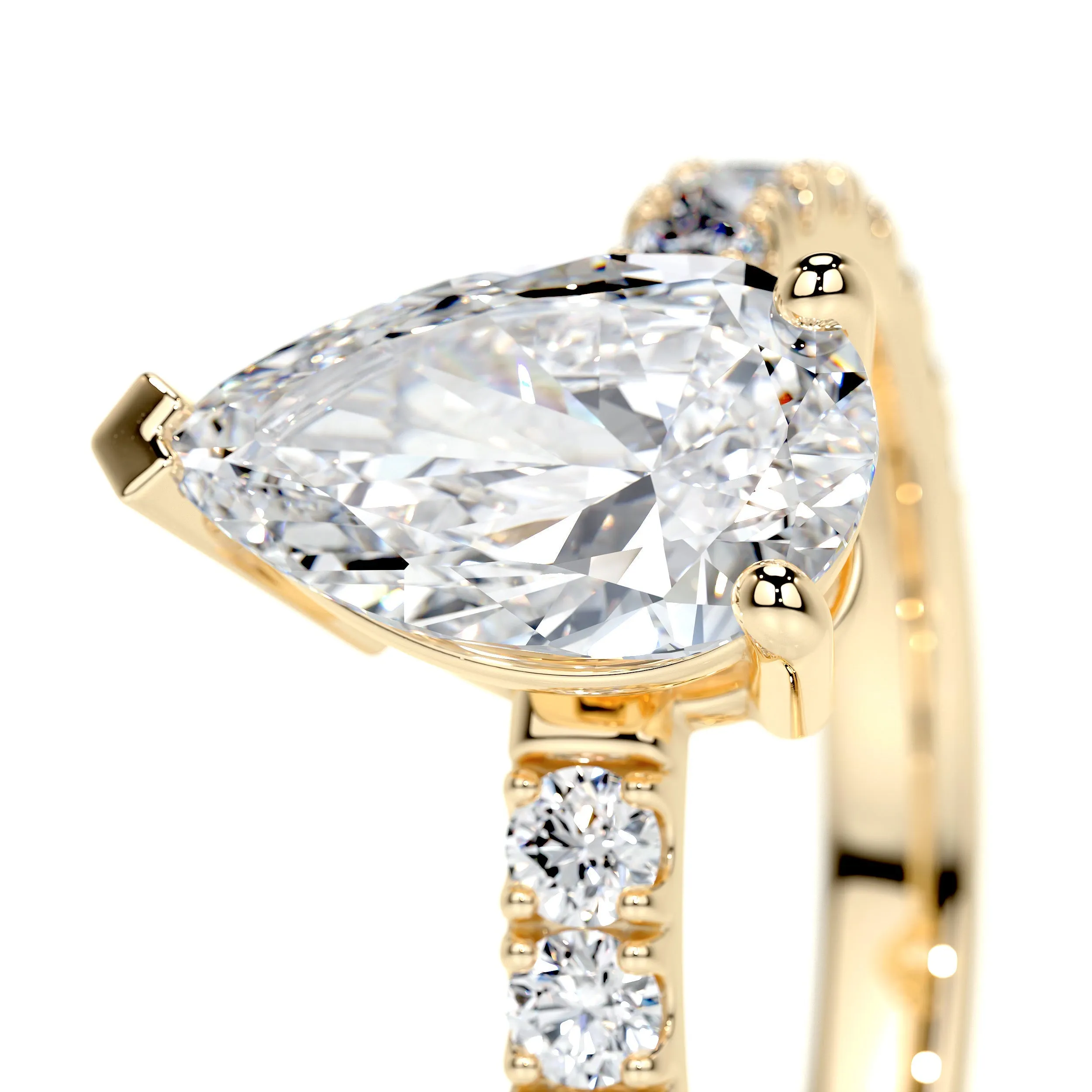 Hailey Lab Grown Diamond Ring -18K Yellow Gold