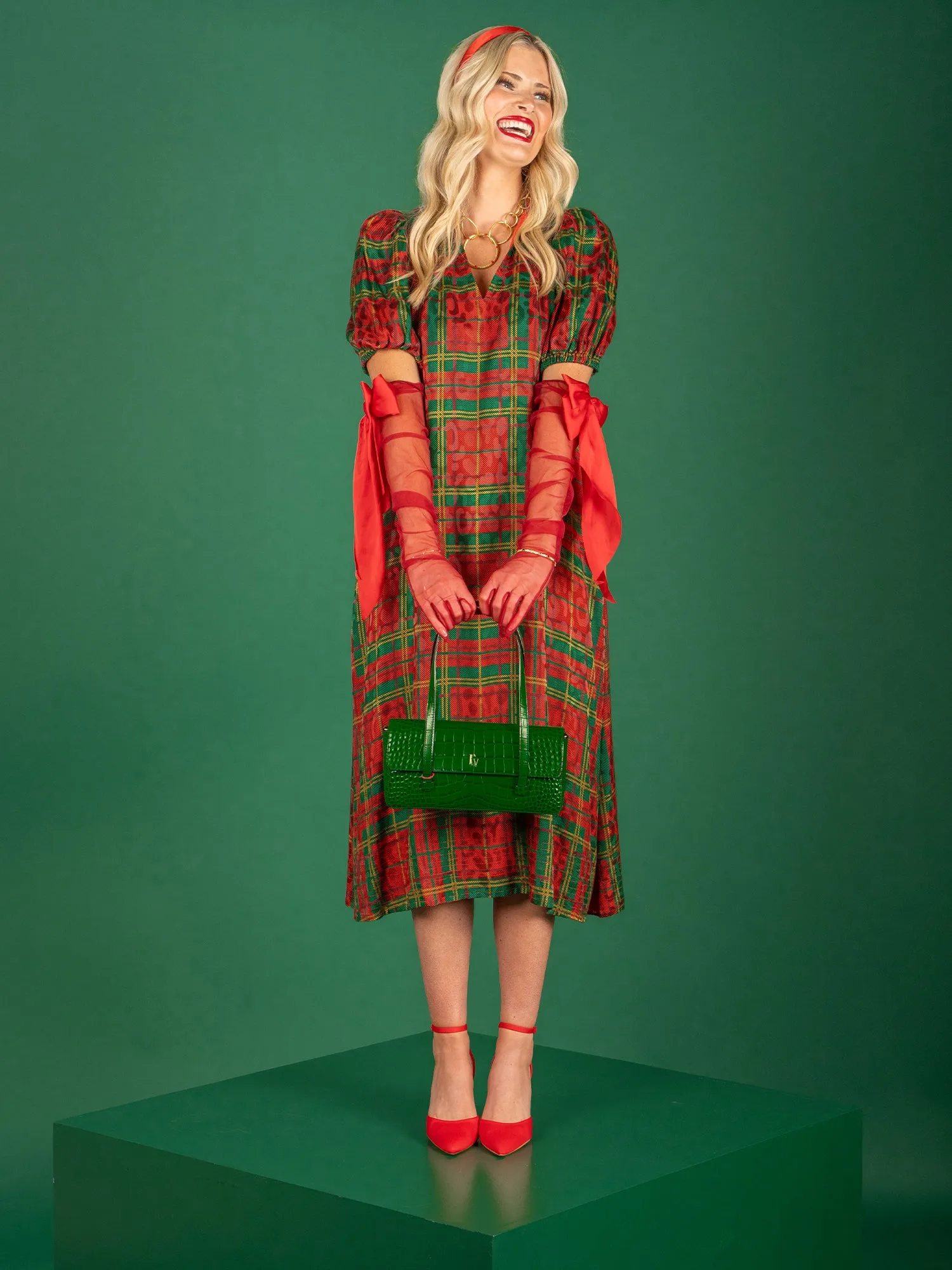 Hampton Dress - Tartan Cheetah