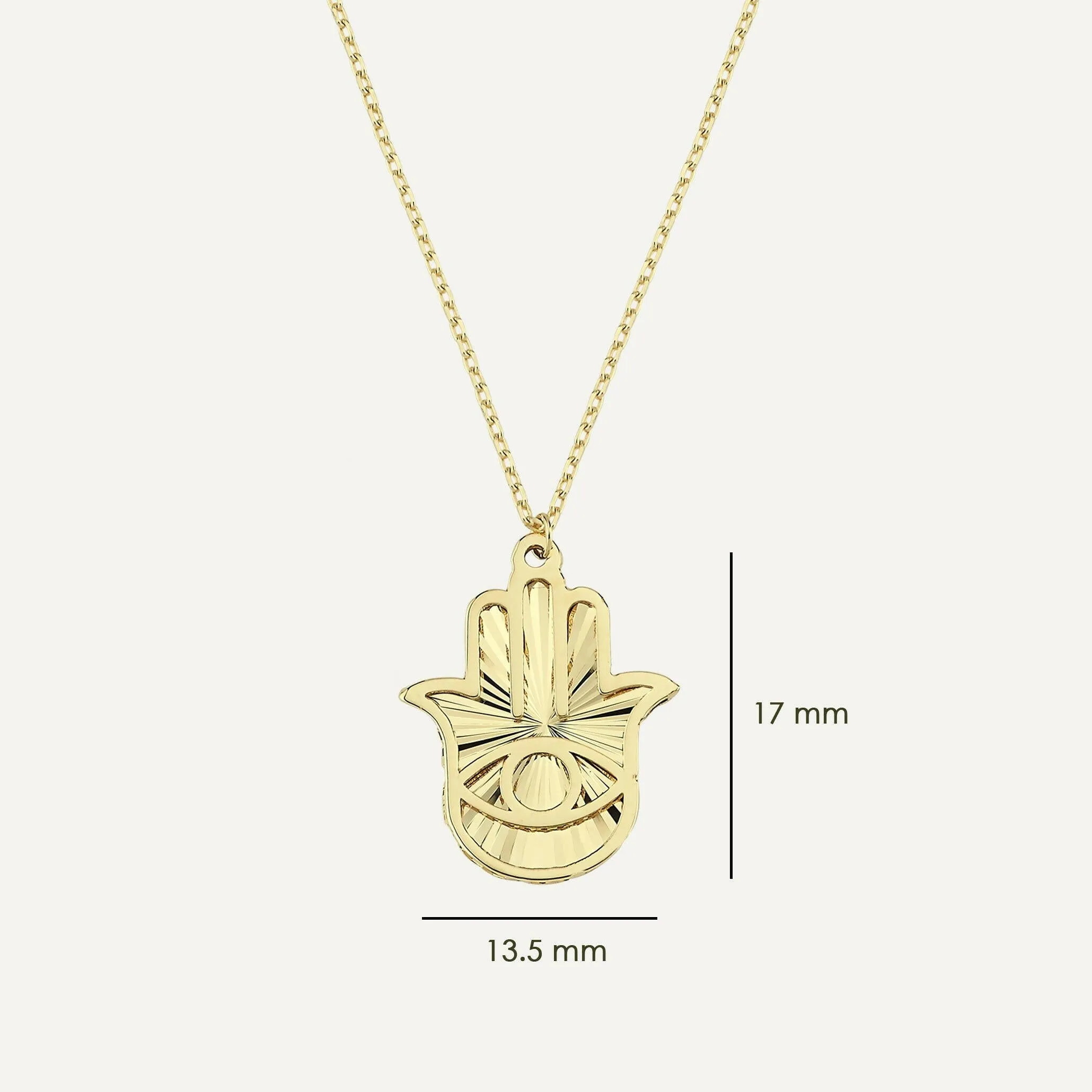 Hamsa Necklace | 14K Solid Gold