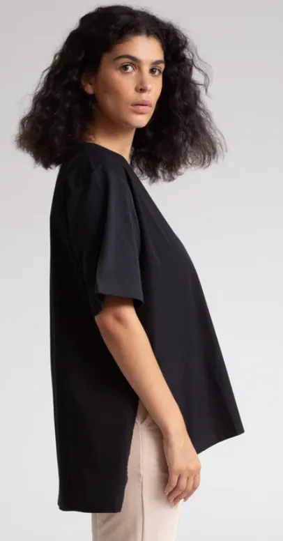 Hayley Organic Cotton Top In Black