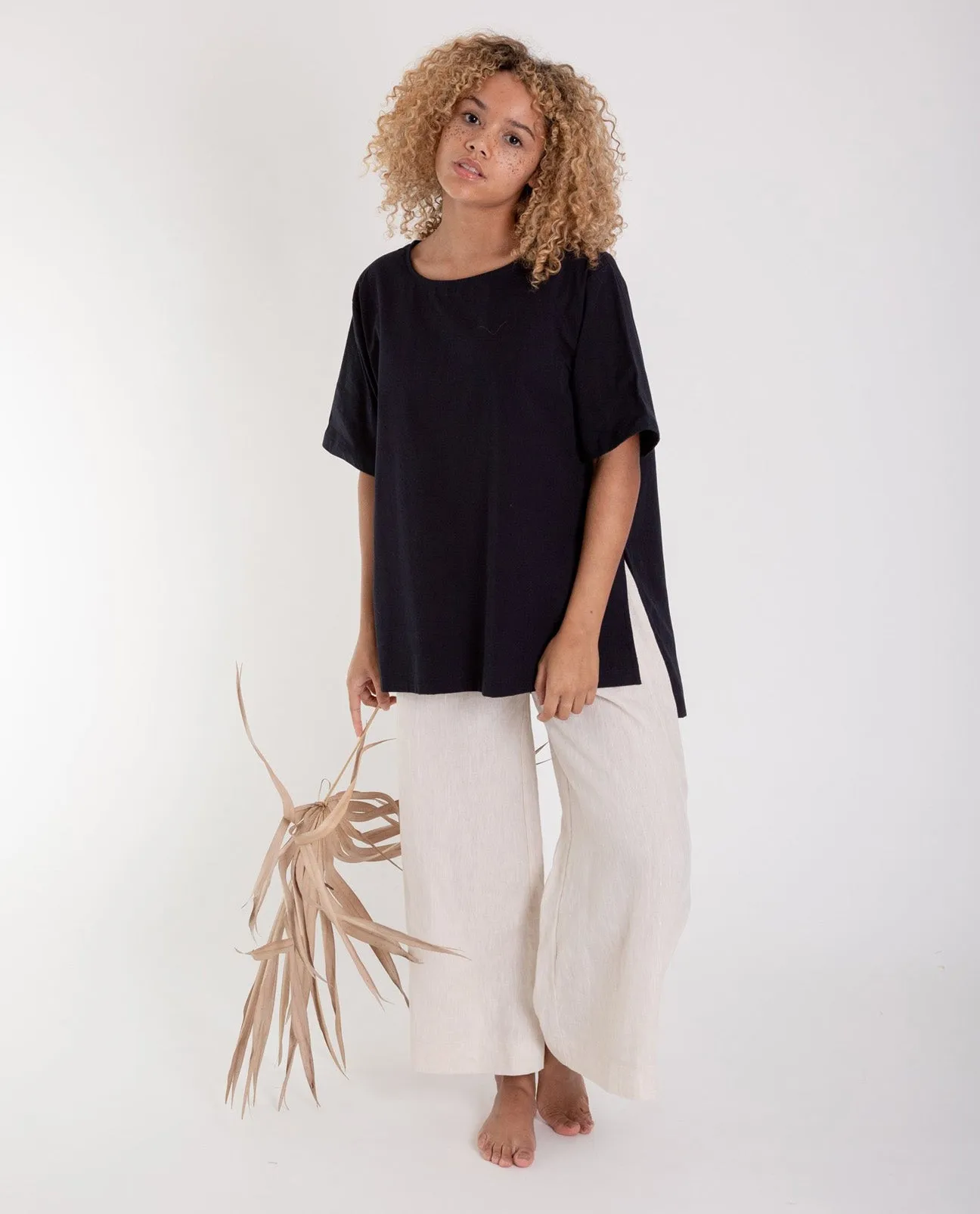 Hayley Organic Cotton Top In Black