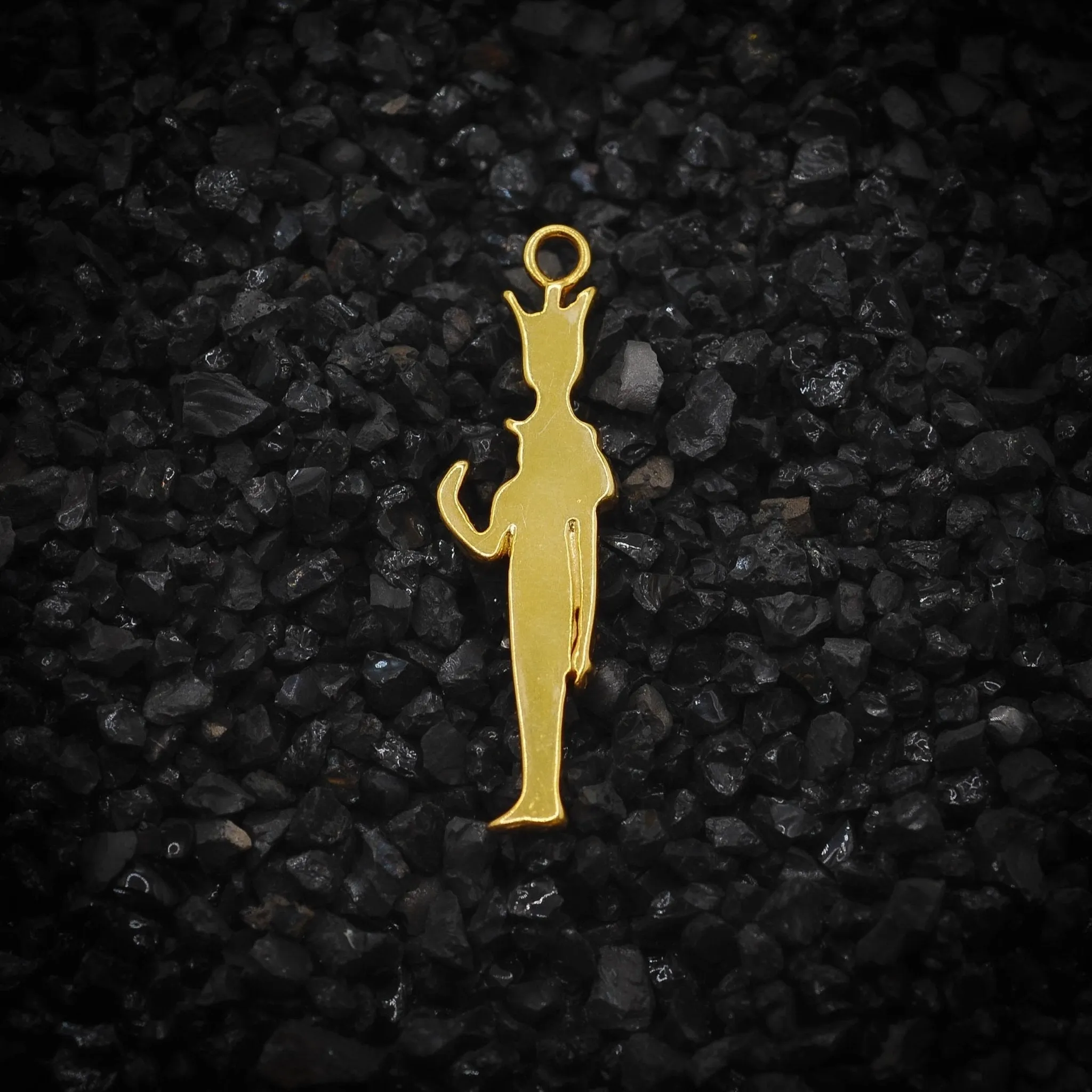 Isis Goddess of Fertility Ancient Egyptian Charm | 925 Sterling Silver, Oxidized or 18K Gold Plated | Jewelry Making Pendant