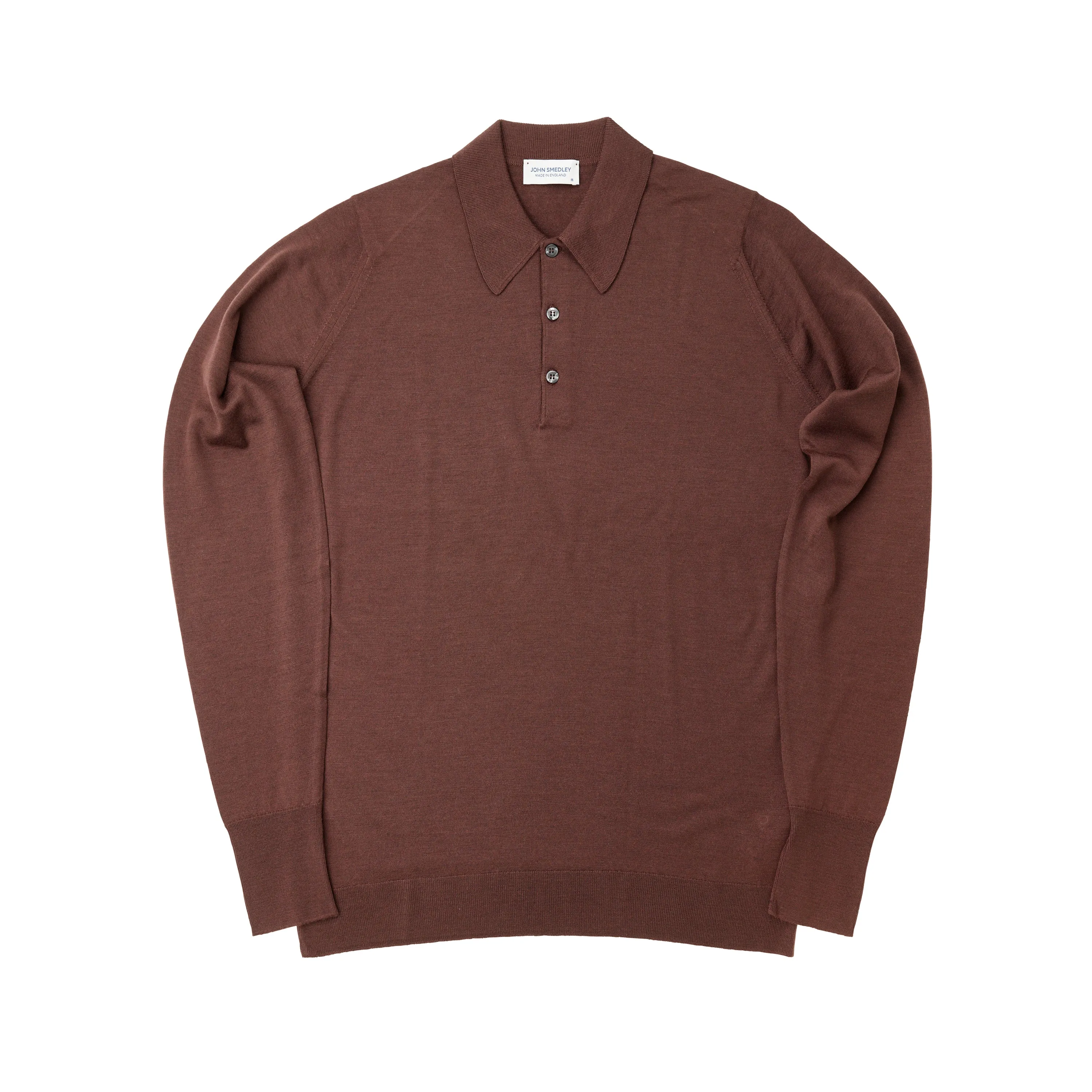 John Smedley Dorset Truffle Long Sleeve Polo Shirt