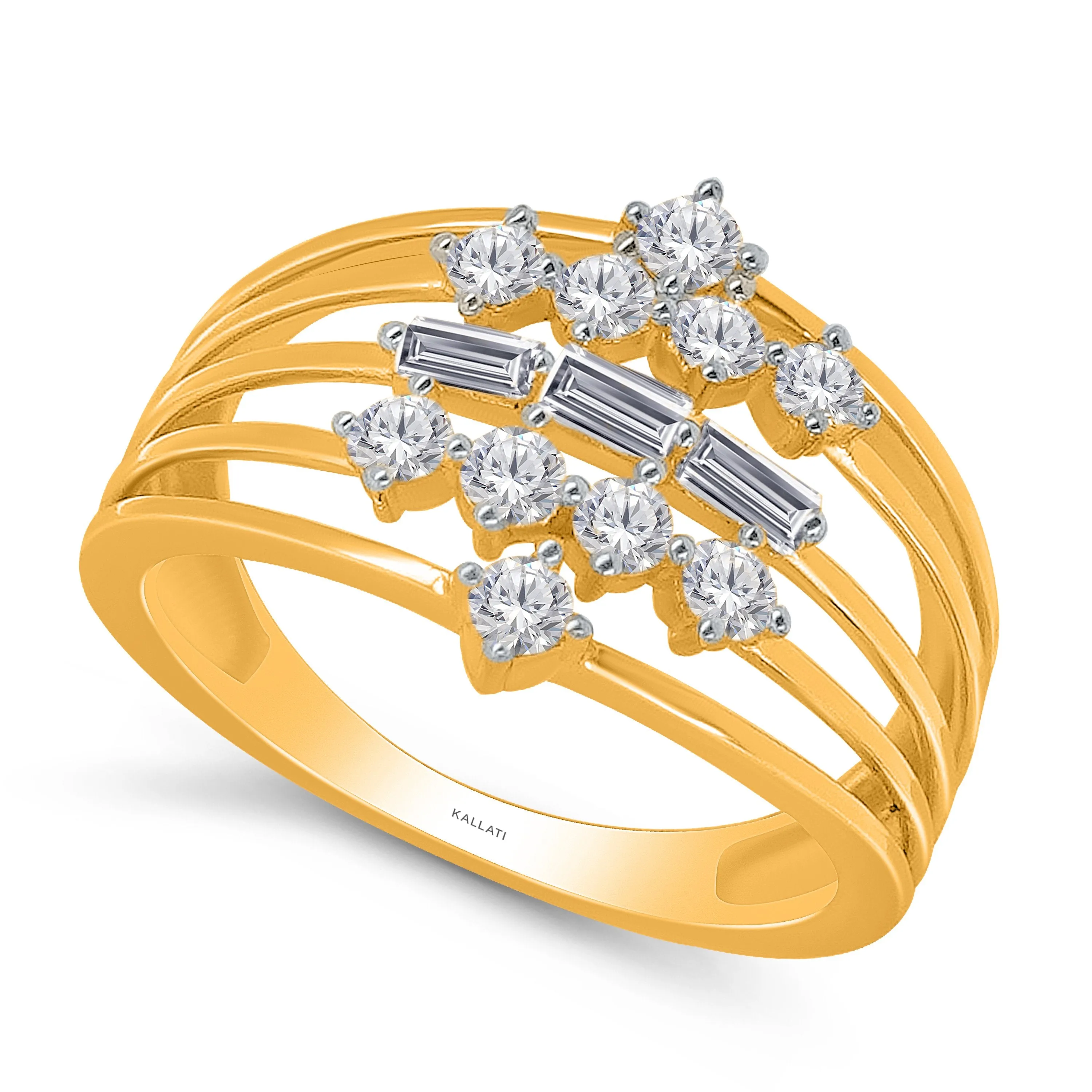 Kallati Eternal Diamond Ring in 14K Yellow Gold