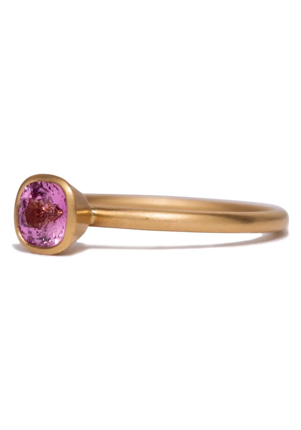 Kimberly Collins Round Pink Sapphire Yellow Gold Ring