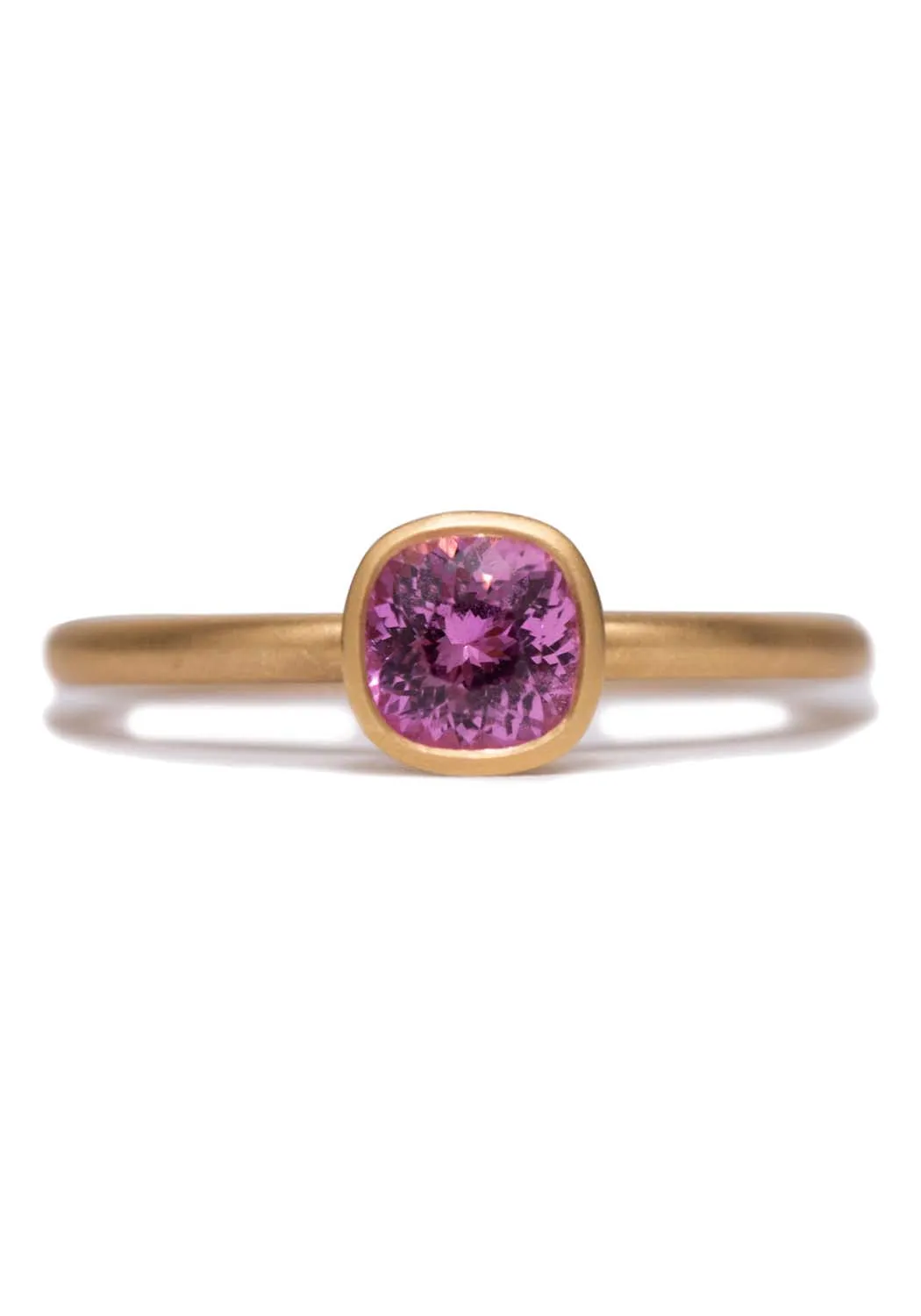 Kimberly Collins Round Pink Sapphire Yellow Gold Ring