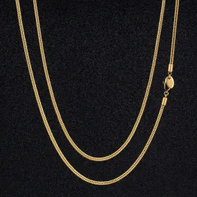 KRKC 2.5mm Stainless Steel Mens Franco Chain in 18K Gold