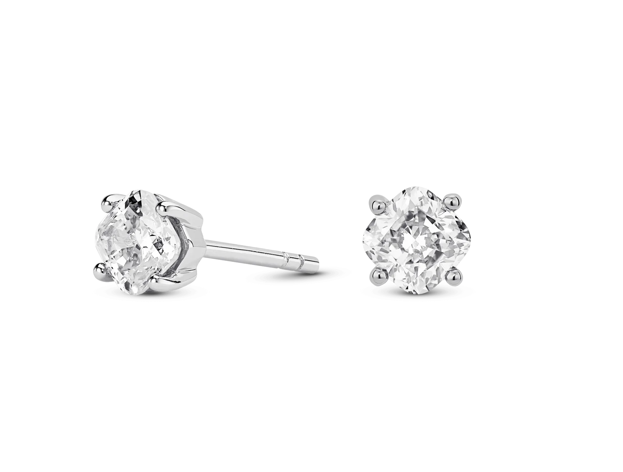 Lab-Grown Diamond 1ct. tw. Cushion Cut 14k Gold Studs | White