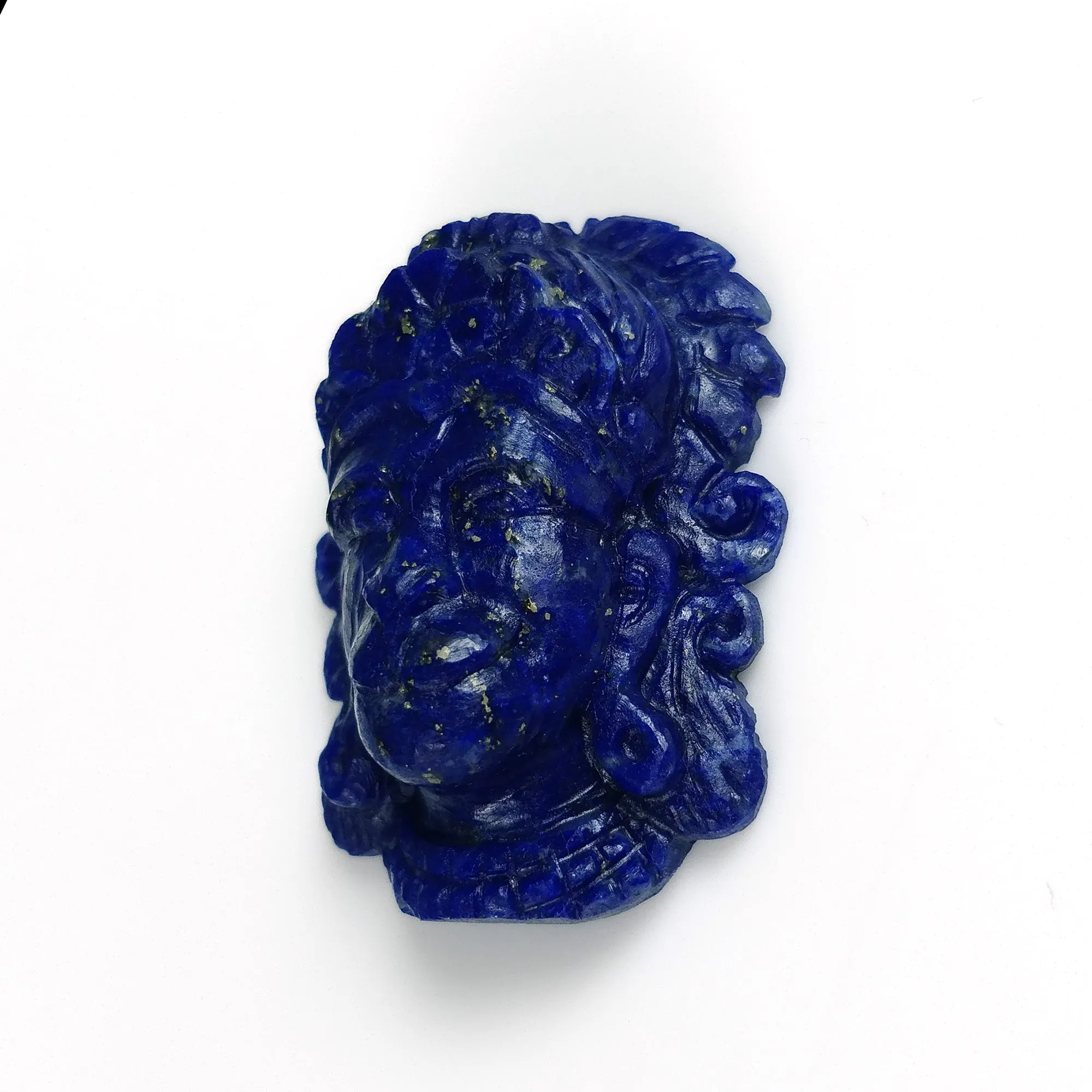 LAPIS LAZULI Gemstone Carving : 72.00cts Natural Untreated Unheated Lapis Hand Carved Lord HANUMAN 35.5*28mm*13(h)