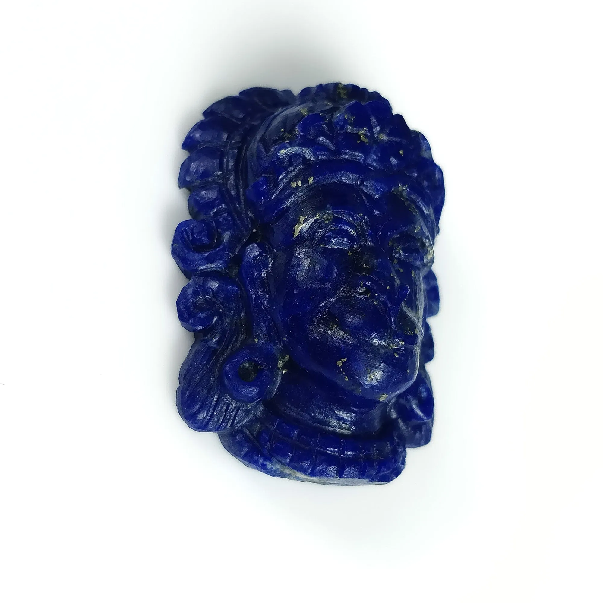 LAPIS LAZULI Gemstone Carving : 72.00cts Natural Untreated Unheated Lapis Hand Carved Lord HANUMAN 35.5*28mm*13(h)