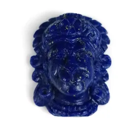 LAPIS LAZULI Gemstone Carving : 72.00cts Natural Untreated Unheated Lapis Hand Carved Lord HANUMAN 35.5*28mm*13(h)