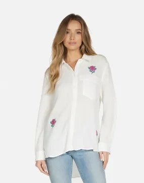 Lauren Moshi Dara Crystal Roses Shirt