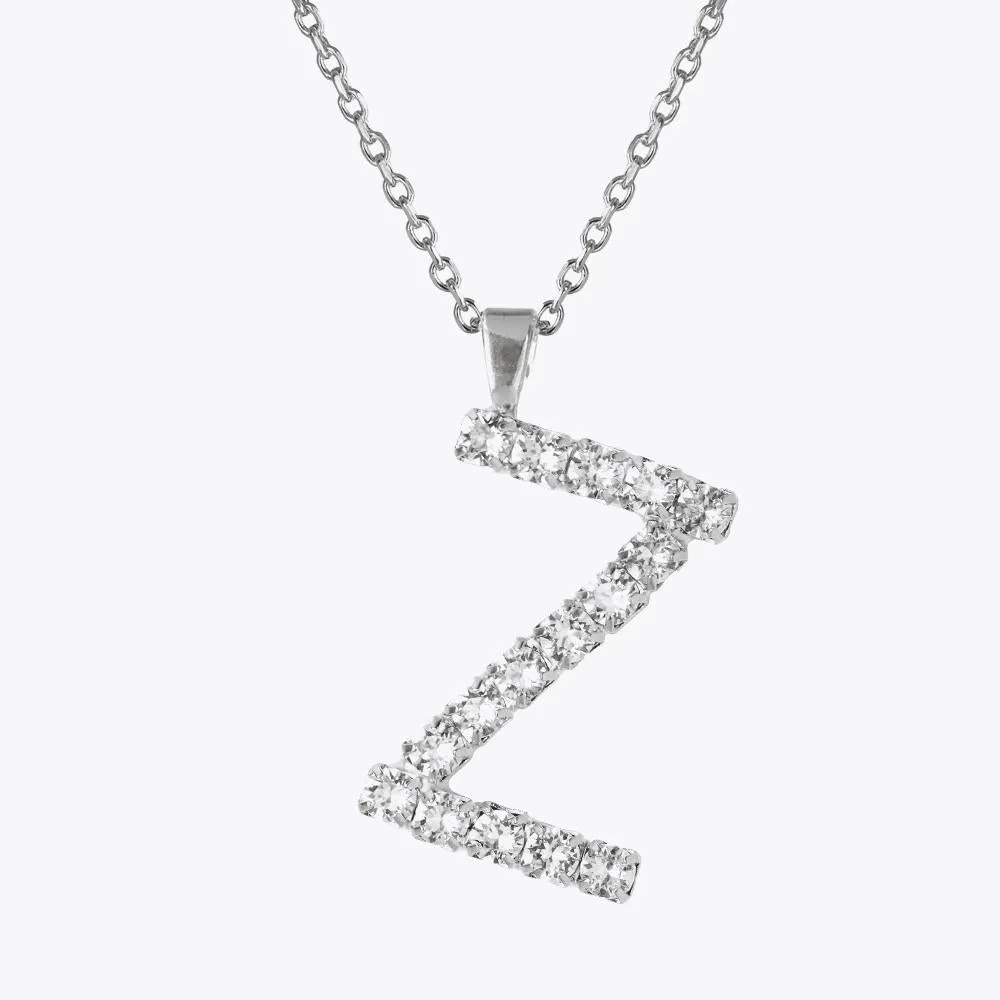 Letter Necklace Z / Crystal