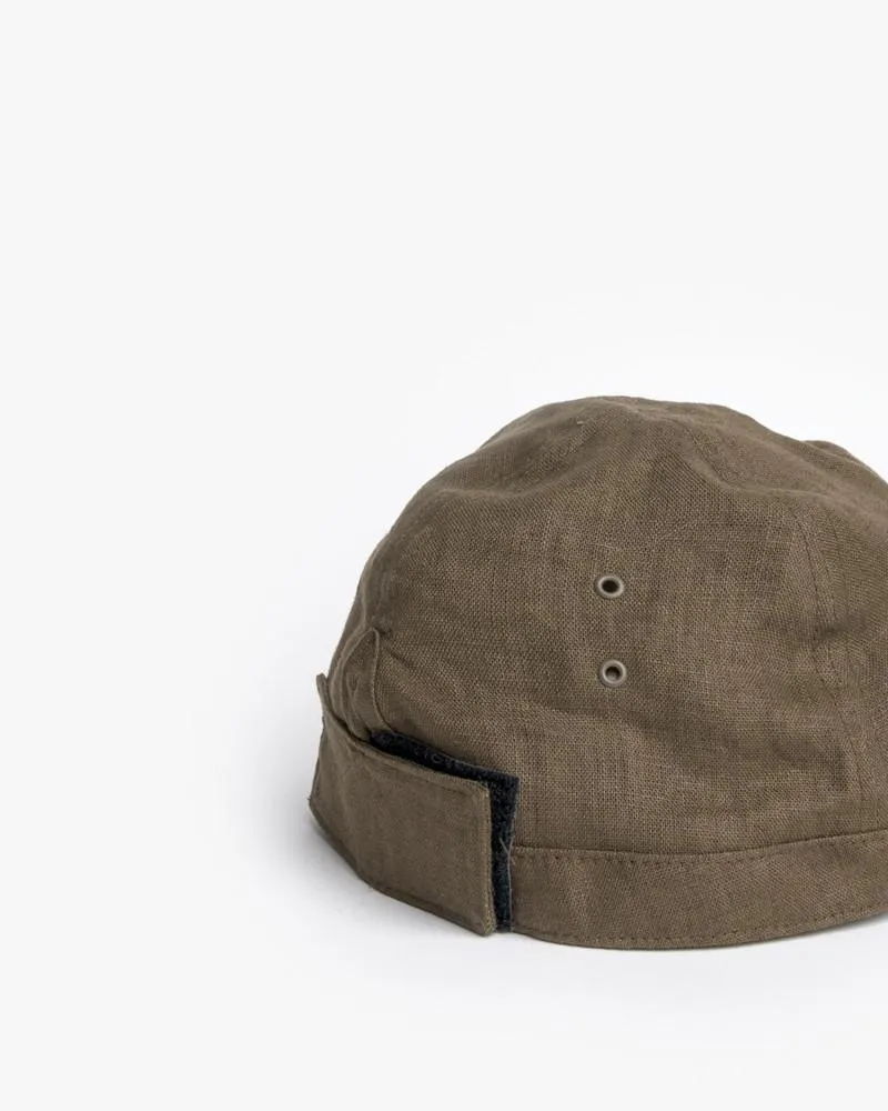 Linen Scout Cap in Olive