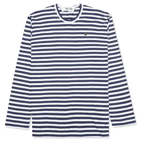 Little Black Heart Striped L/S T-Shirt - Navy/White