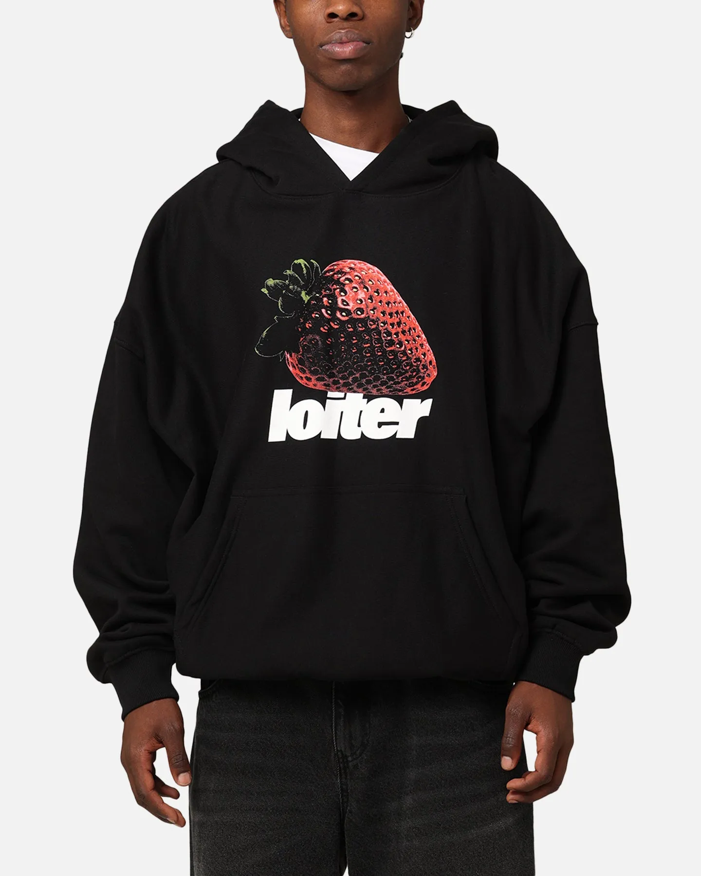 Loiter Strawberry Hoodie Black