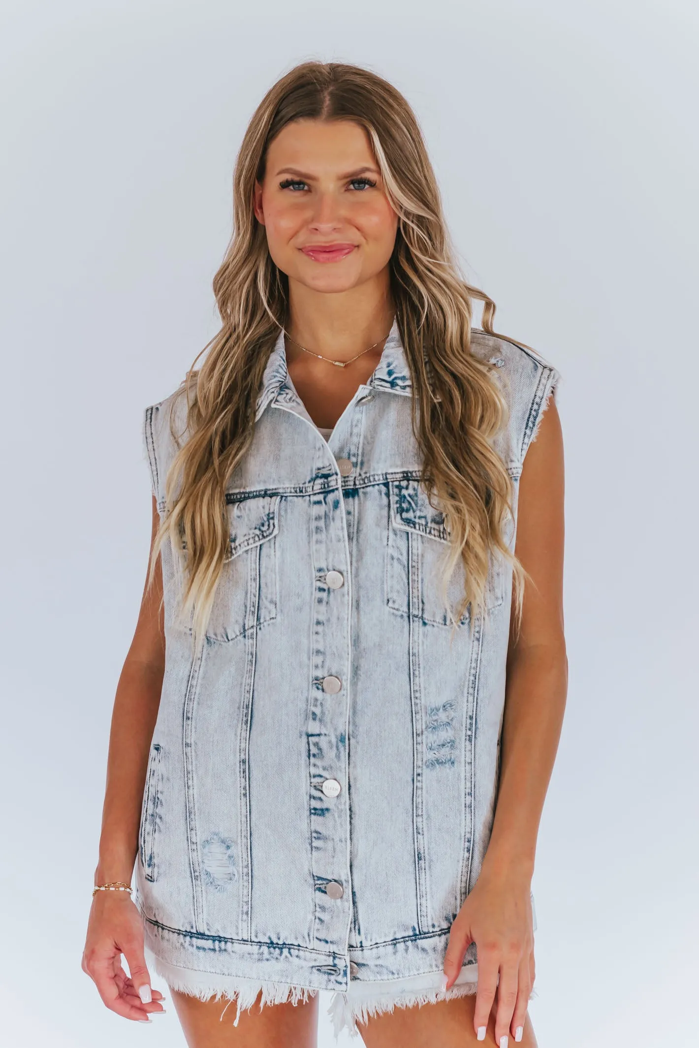 Love Someone Tonight Oversized Denim Vest