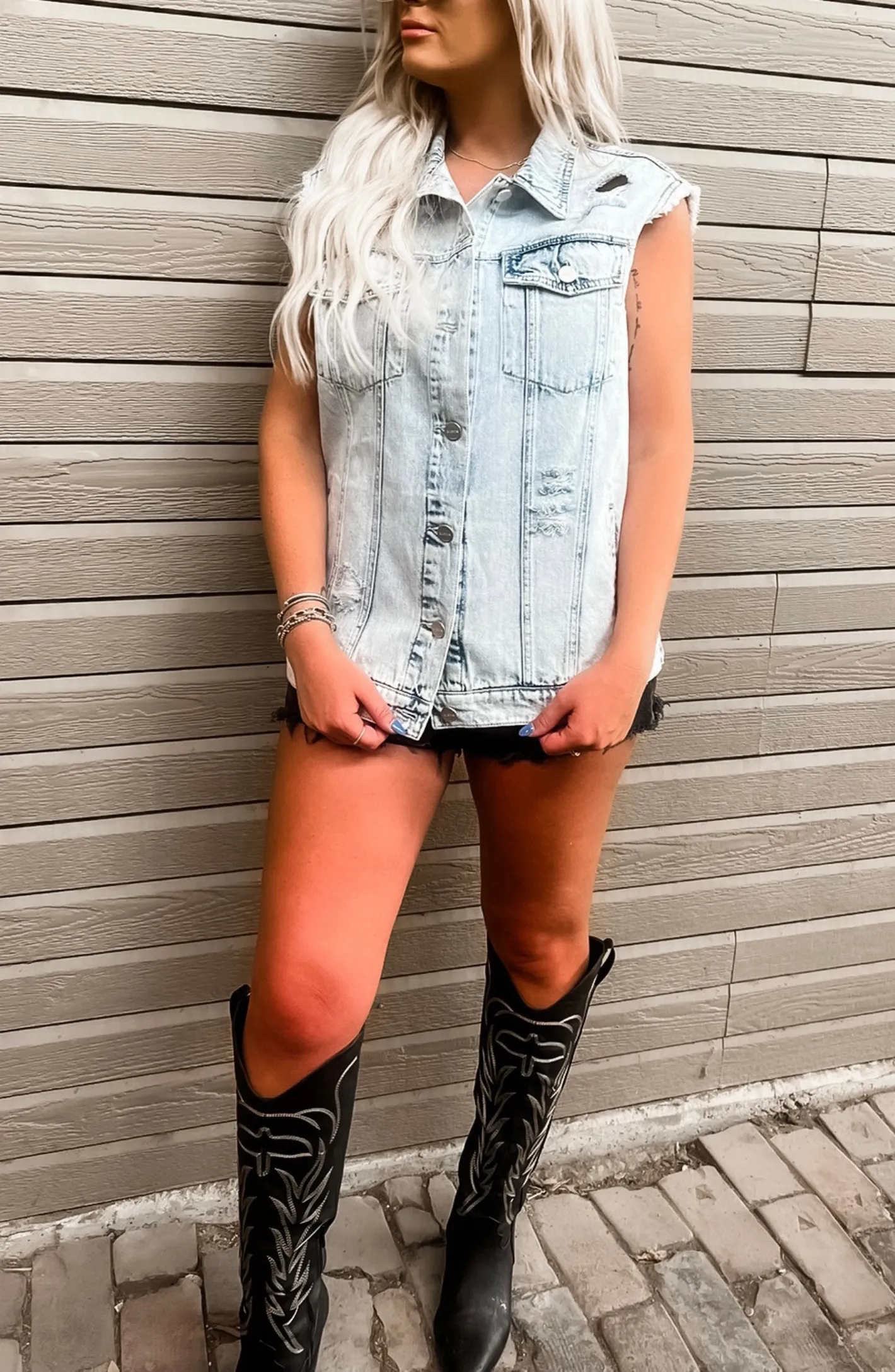 Love Someone Tonight Oversized Denim Vest