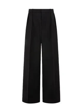 Low Rise Tuxedo Trouser in Black