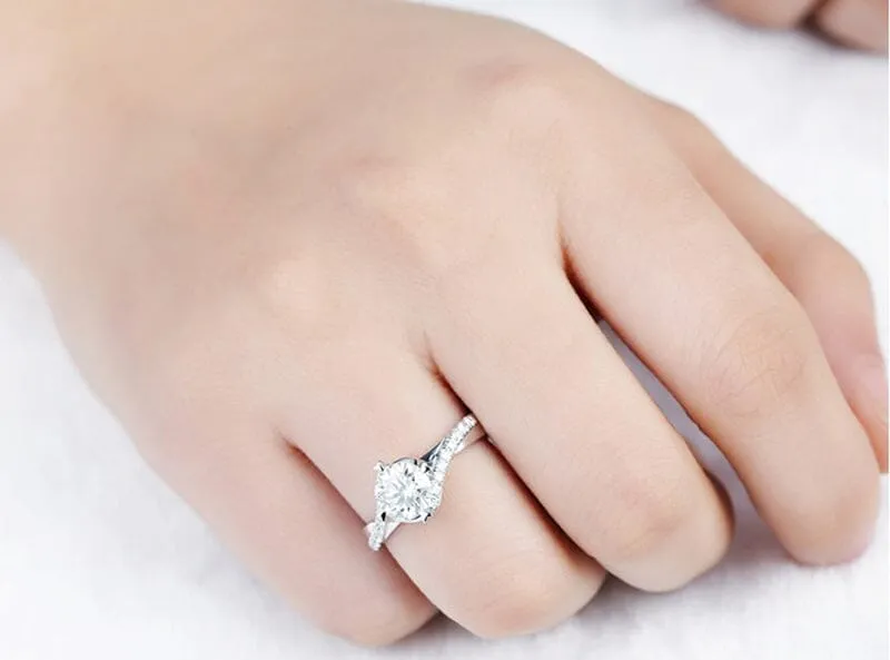 Luxury Round Lab Diamond Ring - 925 Sterling Silver