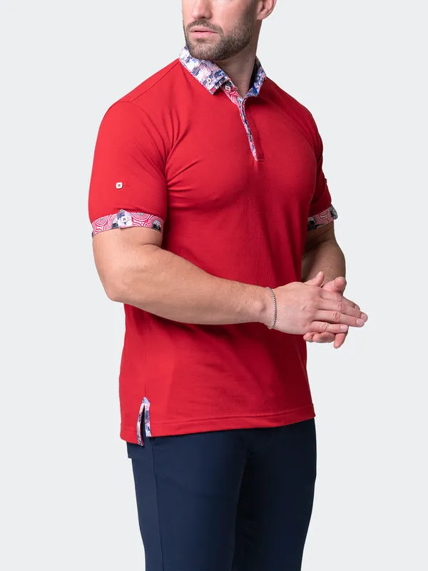 Maceoo Short-Sleeve Polos | Polo MozartsolidRipple Red