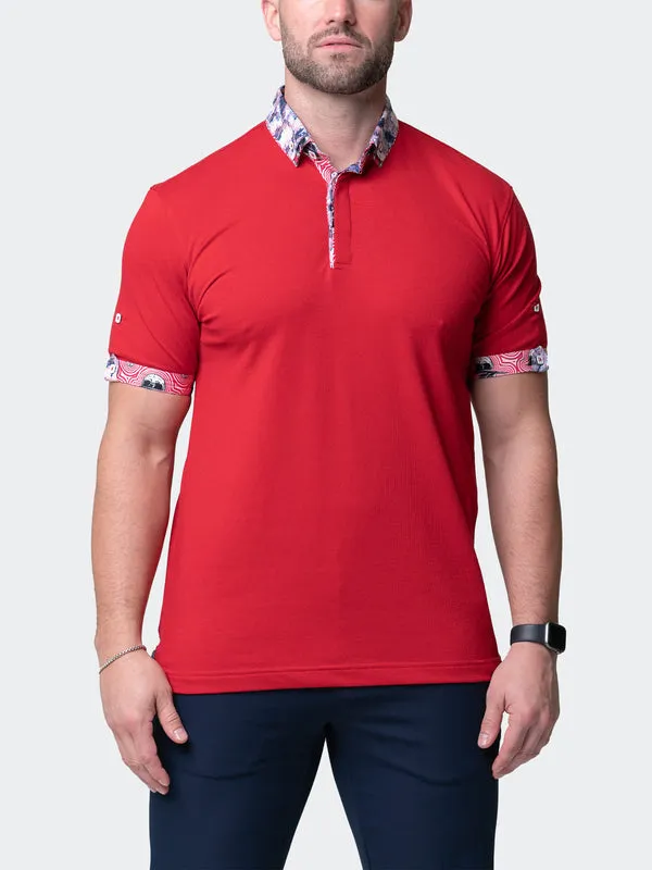 Maceoo Short-Sleeve Polos | Polo MozartsolidRipple Red