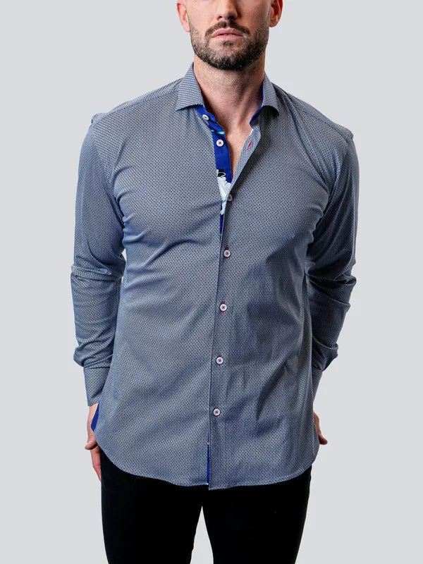 Maceoo Stretch Shirt | Einstein Micro Cube Blue