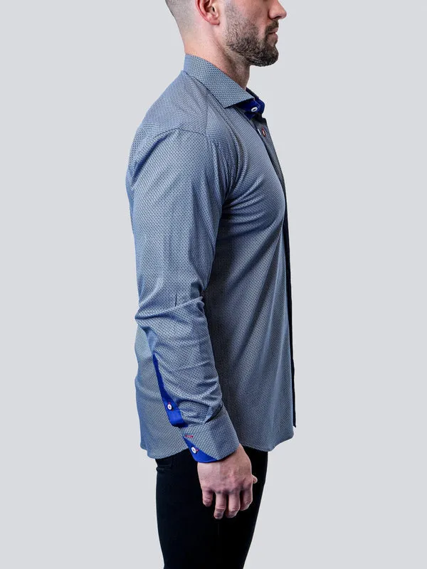 Maceoo Stretch Shirt | Einstein Micro Cube Blue