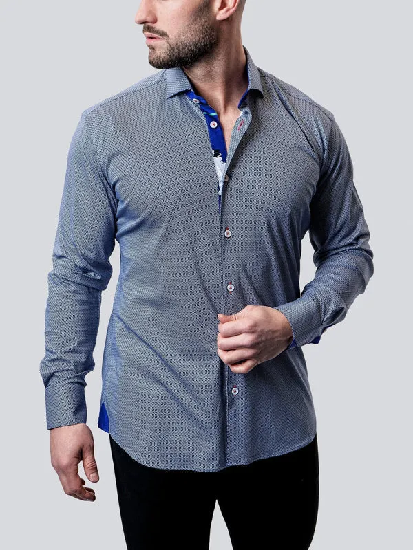 Maceoo Stretch Shirt | Einstein Micro Cube Blue