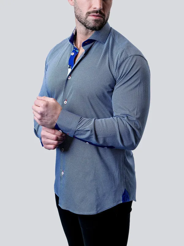 Maceoo Stretch Shirt | Einstein Micro Cube Blue