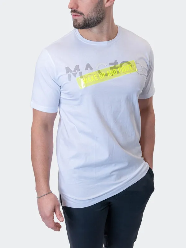 Maceoo Stretch Short-Sleeve Athletic Wear | Tee WakeUpFight White