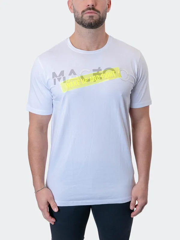 Maceoo Stretch Short-Sleeve Athletic Wear | Tee WakeUpFight White