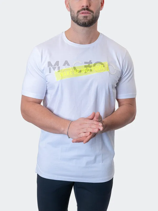 Maceoo Stretch Short-Sleeve Athletic Wear | Tee WakeUpFight White