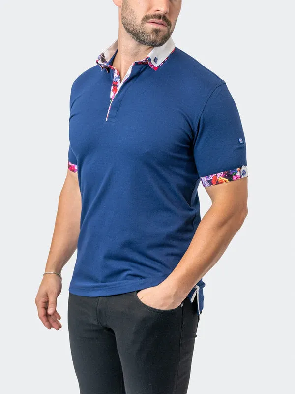 Maceoo Stretch Short-Sleeve Polos | Polo MozartSolid 26 Blue